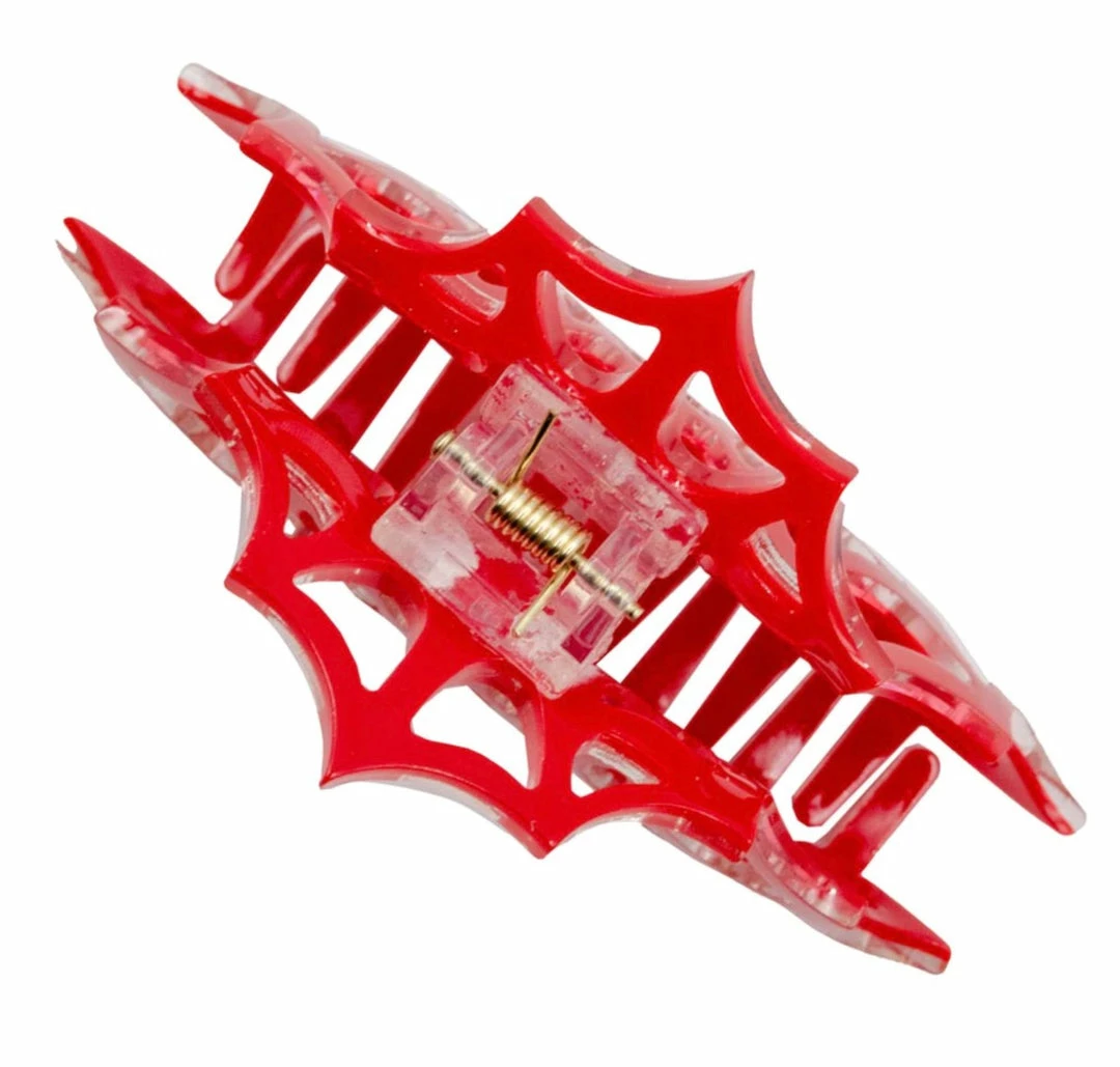 Kreepsville666 Accessories Spiderweb Hair Claw Clip Red 4 Kreepsville666 Accessories Spiderweb Hair Claw Clip Red