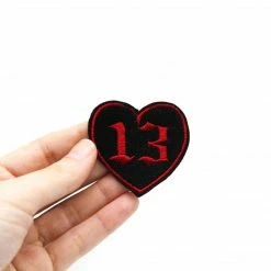 Project Pinup Small Gothic 13 Heart Embroidered Iron On Patch - Black And Red Patches 5 Project Pinup Small Gothic 13 Heart Embroidered Iron On Patch - Black And Red Patches