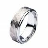 INOX Men's Stuff Steel Hammered Ring
