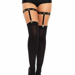 Leg Avenue Studded Elastic Garter Suspender Stockings & Leggings