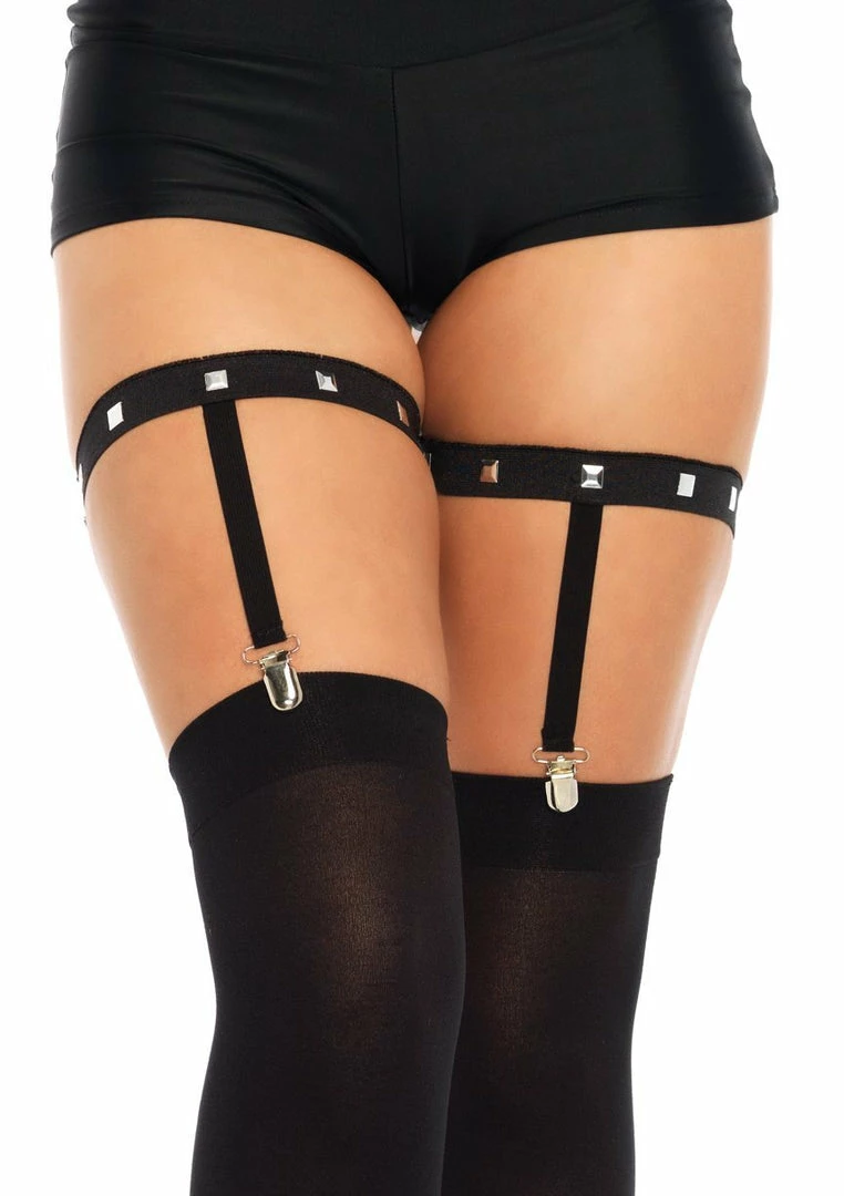 Leg Avenue Studded Elastic Garter Suspender Stockings & Leggings 4 Leg Avenue Studded Elastic Garter Suspender Stockings & Leggings