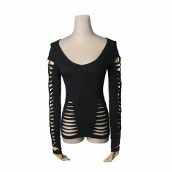 Punk Rave Gothic Burnt Flower Top