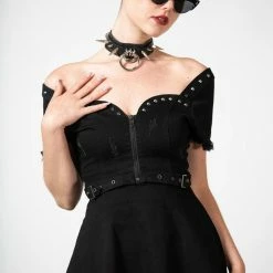 Killstar Time Out Zip Denim Dress Women's Stuff