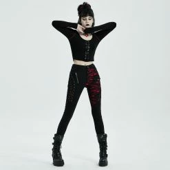 Punk Rave Women's Stuff Punk Blood Dark Denim Women's Pants