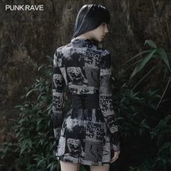 Punk Rave Men's Stuff Black And Gray Corset With Buckles