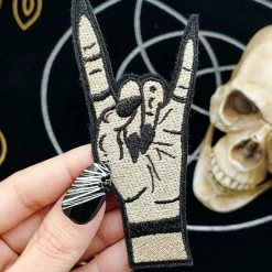 Project Pinup Gift Ideas Witchy Metal Horns Hand Iron On Embroidered Patch - Fair 5 Project Pinup Gift Ideas Witchy Metal Horns Hand Iron On Embroidered Patch - Fair