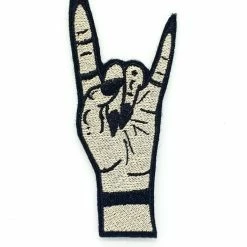 Project Pinup Gift Ideas Witchy Metal Horns Hand Iron On Embroidered Patch - Fair