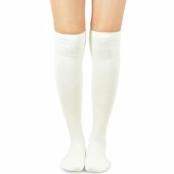 TeeHee Gift Ideas Women's Casual Cotton Knee High Solid Plain 2-Pack