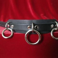 Ape Leather Wristband With One Large Ring And Two Small Rings