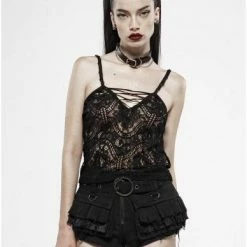 Punk Rave Women's Stuff Black Lace Opium Top