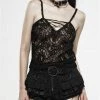 Punk Rave Women's Stuff Black Lace Opium Top