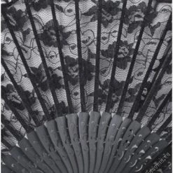 Fantasmagoria Black Palace Lace Folding Fan Accessories
