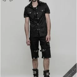 Punk Rave Men's Stuff Casual Black Men's Shirt