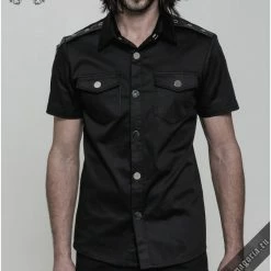 Punk Rave Men's Stuff Casual Black Men's Shirt