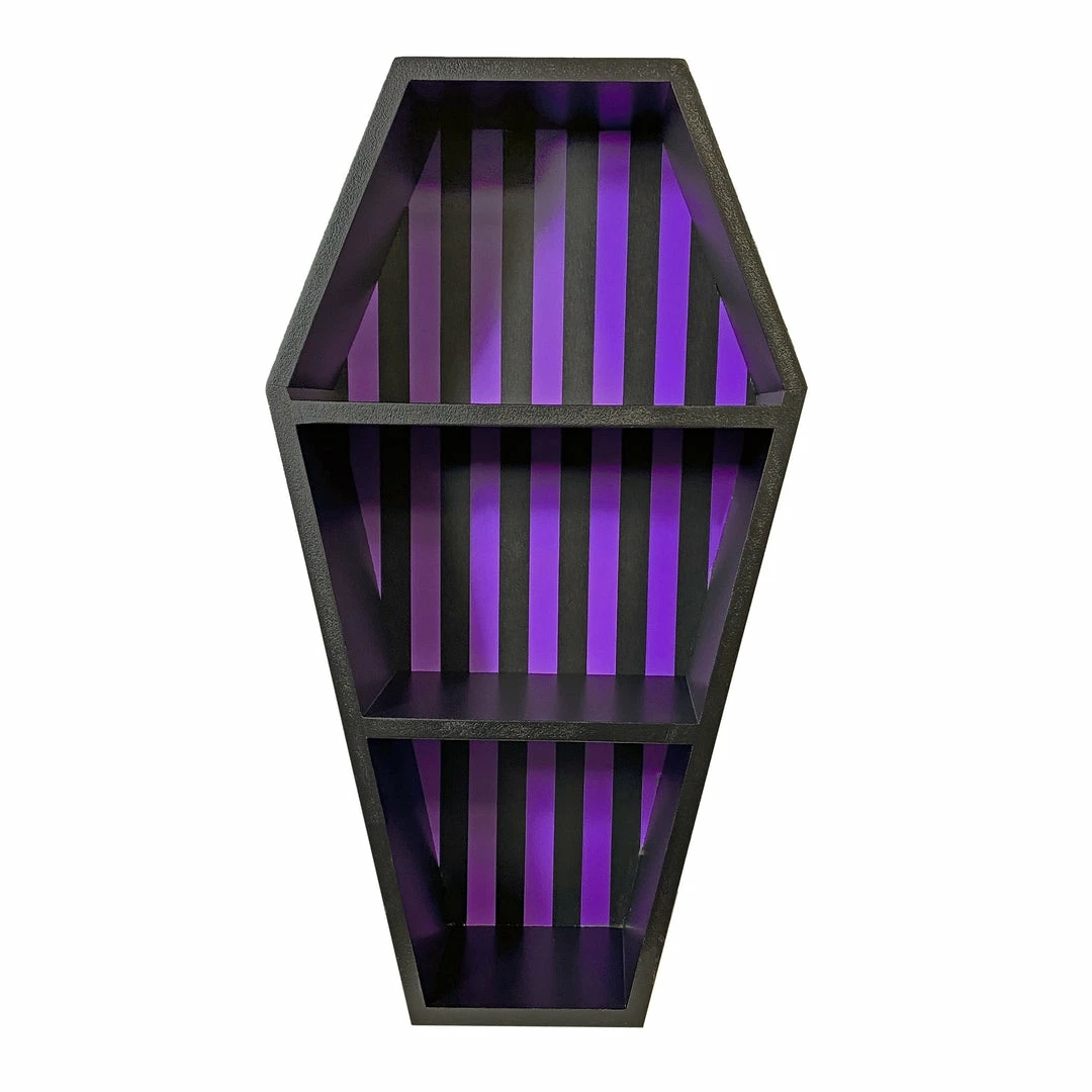 Sourpuss Striped Coffin Shelf - Black/Purple 3 Sourpuss Striped Coffin Shelf - Black/Purple