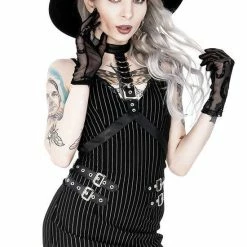 ReStyle Collared Pinstriped Mini Gothic Dress Women's Stuff