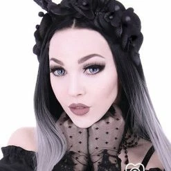 ReStyle Gothic Garland, Headpiece With Deer Antlers & Orchids