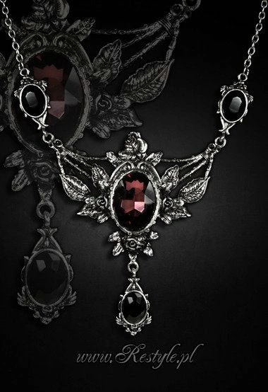 ReStyle Wild Roses Evening Necklace With Roses And Burgundy Stone Jewelry 3 ReStyle Wild Roses Evening Necklace With Roses And Burgundy Stone Jewelry