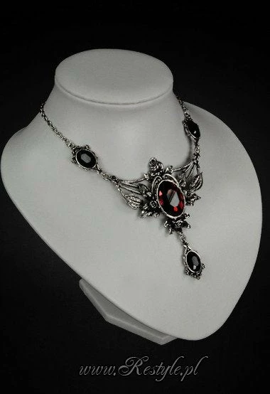 ReStyle Wild Roses Evening Necklace With Roses And Burgundy Stone Jewelry 4 ReStyle Wild Roses Evening Necklace With Roses And Burgundy Stone Jewelry