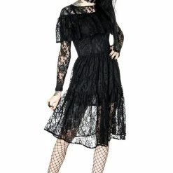 ReStyle Gloomy Prairie Black Lace Gothic Dress