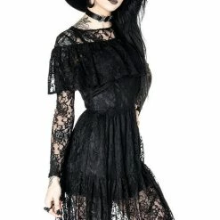 ReStyle Gloomy Prairie Black Lace Gothic Dress