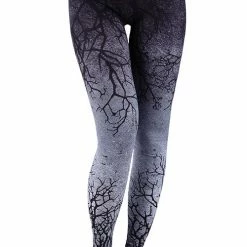 ReStyle Gray Branches Ombre Leggings Women's Stuff