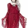 ReStyle Gothic Eyelash Lace Dress Burgundy Women's Stuff