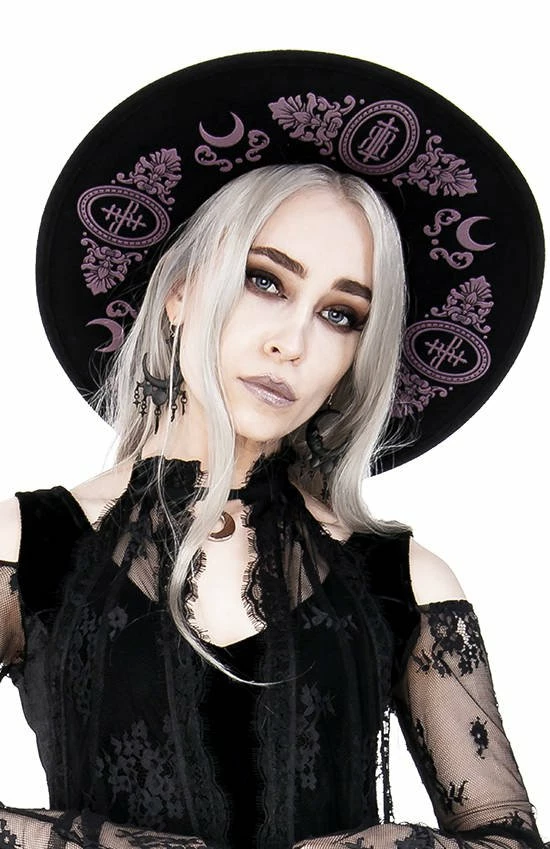 ReStyle Baroque Style Gothic Hat With Burgundy Monogram 3 ReStyle Baroque Style Gothic Hat With Burgundy Monogram