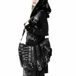 ReStyle Patchwork Hobo Bag With Multiple Pockets And Dragon PU 19 ReStyle Patchwork Hobo Bag With Multiple Pockets And Dragon PU