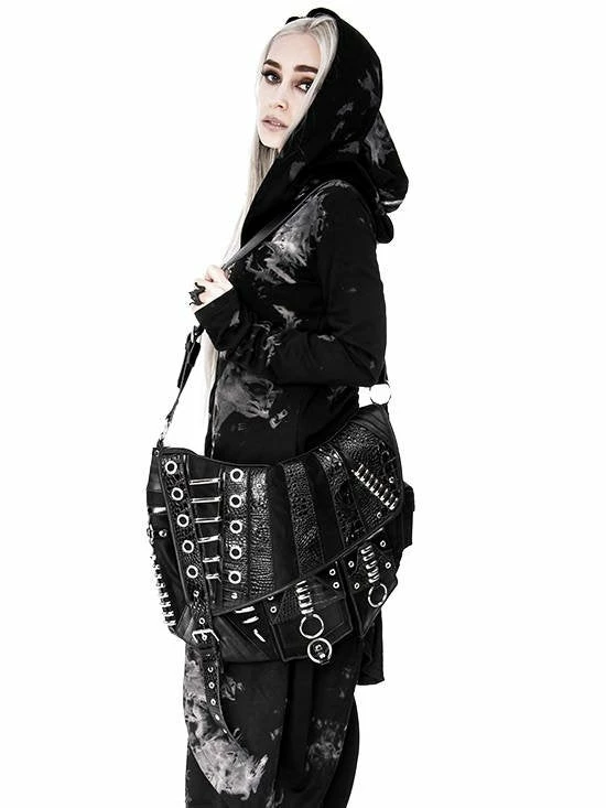 ReStyle Patchwork Hobo Bag With Multiple Pockets And Dragon PU 7 ReStyle Patchwork Hobo Bag With Multiple Pockets And Dragon PU