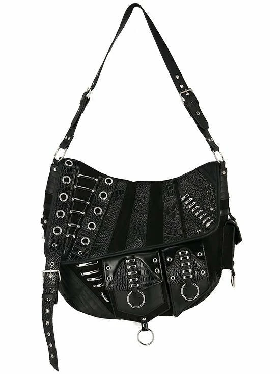 ReStyle Patchwork Hobo Bag With Multiple Pockets And Dragon PU 14 ReStyle Patchwork Hobo Bag With Multiple Pockets And Dragon PU