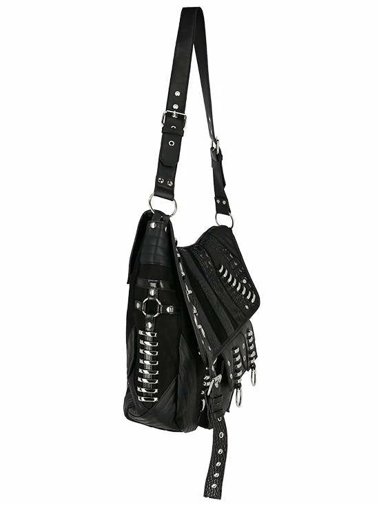 ReStyle Patchwork Hobo Bag With Multiple Pockets And Dragon PU 11 ReStyle Patchwork Hobo Bag With Multiple Pockets And Dragon PU