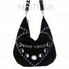 ReStyle Moon Child Black Velvet Hobo Bag