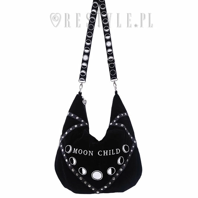 ReStyle Moon Child Black Velvet Hobo Bag 5 ReStyle Moon Child Black Velvet Hobo Bag