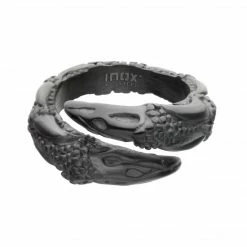 Bloody Rose Boutique Shop 35 INOX Steel & Black Plated Oxidized Claw Ring Men's Stuff