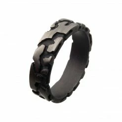 INOX Jewelry Stainless Steel & Gun Metal IP Terra Ring