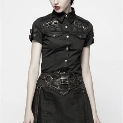 Punk Rave Gothic Militia Shirt Women's Stuff