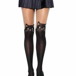 Leg Avenue Spandex Black Cat Opaque Tights