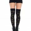 Leg Avenue Spooky Eyes Printed Opaque Thigh Highs