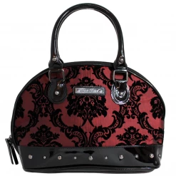 Rock Rebel Damask Margaux Hand Bag In Deep Red Bags & Backpacks