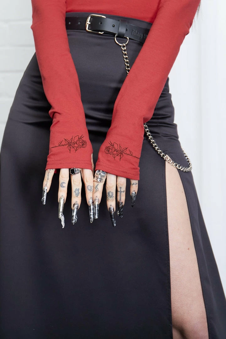 Mary Wyatt London Women's Stuff Mallory Mock Neck Top - Red 4 Mary Wyatt London Women's Stuff Mallory Mock Neck Top - Red