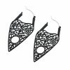 BodyVibe Jewelry Black Silicone Coated Matte Finish Planchette Hoop Earrings