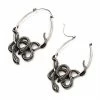 BodyVibe Antiqued Silver Plated Cut Out Snake Plug Hoops