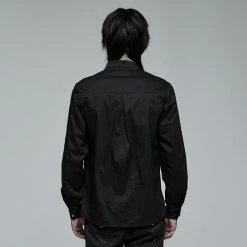 Punk Rave Men's Stuff Gothic Floral Embroidered Ruffled Shirt