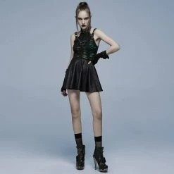 Punk Rave Gothic Ripped Buckle Long Gloves
