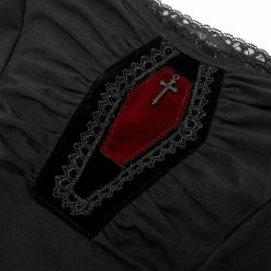 Punk Rave Gothic Toned Horn Sleeved Off Shoulder Shirt Women's Stuff