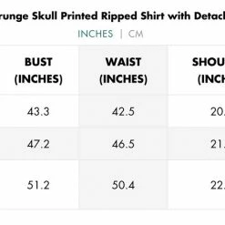 Punk Rave Men's Stuff Grunge Skull Printed Ripped Shirt With Detachable Hood - Blue