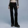 Punk Rave Punk Splice Zipper Straight Pants Women's Stuff