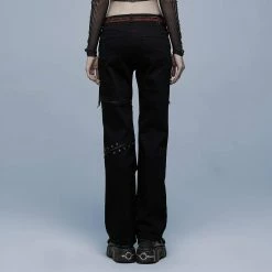 Punk Rave Punk Splice Zipper Straight Pants Women's Stuff
