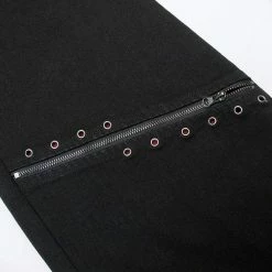 Punk Rave Punk Splice Zipper Straight Pants Women's Stuff